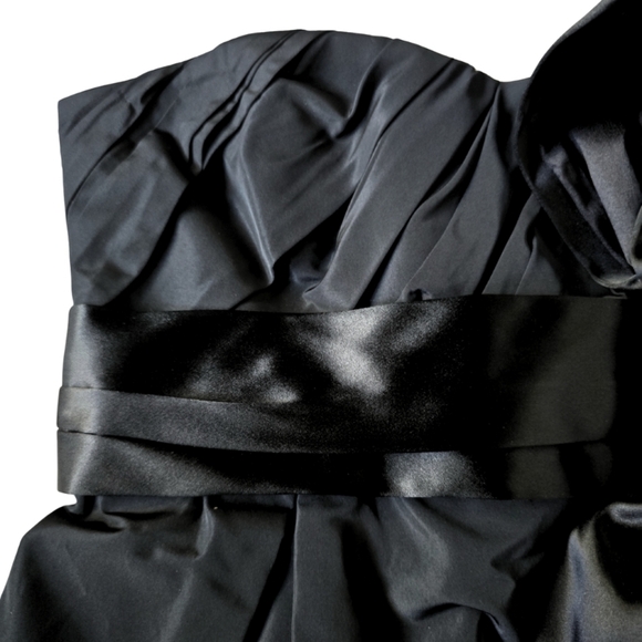 Dolce & Gabbana Black Strapless Bow Mini Dress Silk Cocktail Bustier Size IT 42 - Picture 4 of 10